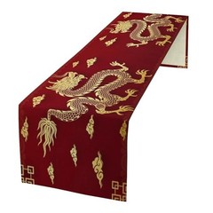JanJCurt Chinese Dragon Table Runner, Happy Chinese New W13″x L108″ Asian-10
