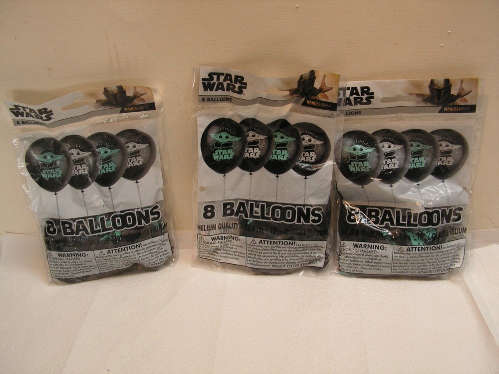 3 Star Wars Mandalorian The Child Baby Yoda Latex Balloons Party Birthday 8 Ct