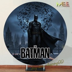 Round Night Batman Backdrop Cover Birthday Party Photo Background Decorations