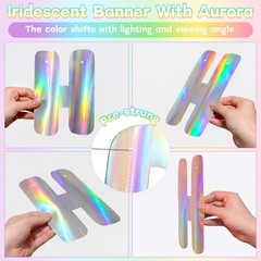 23 Pcs Pre-strung Iridescent Party Decorations Aurora Holographic Party Decor…