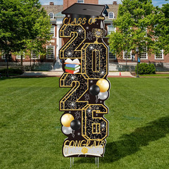 4 PCS Black Gold Graduation Yard Signs Class of 2026 | Black Gold 4 PCS, 6 Stake