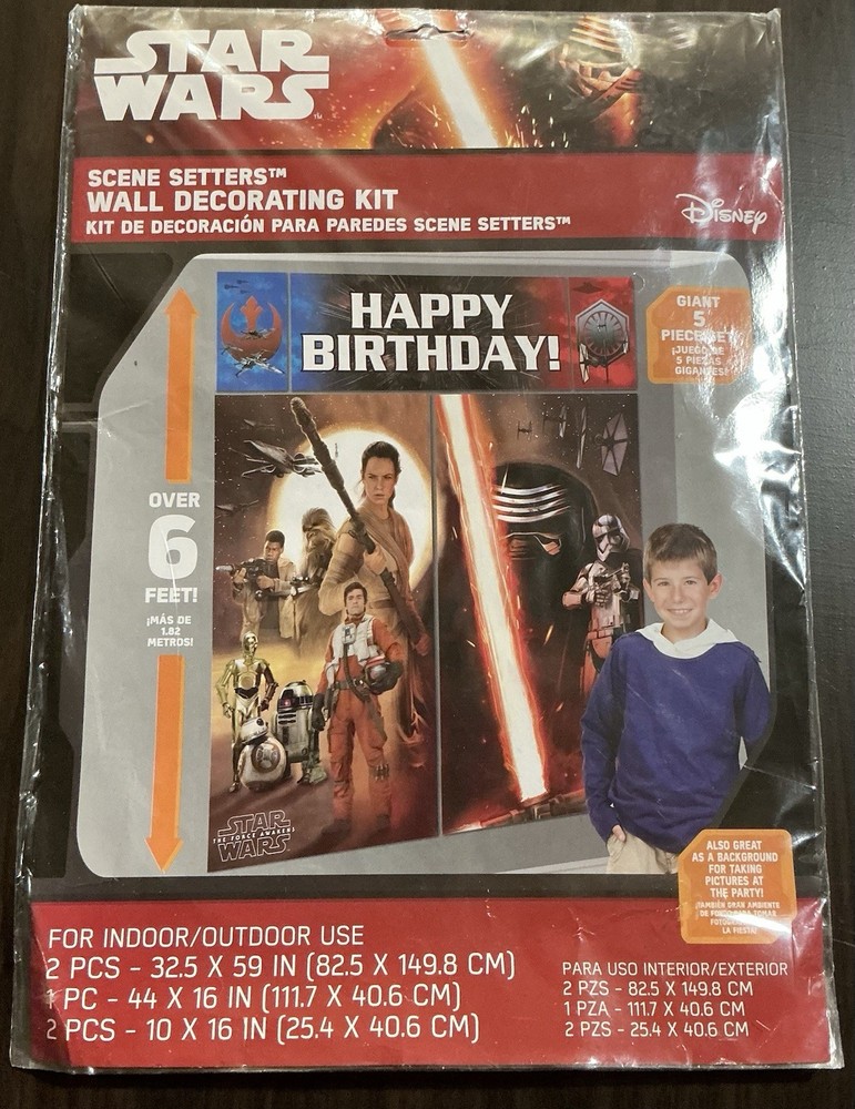 Disney Star Wars Scene Setters Happy Birthday Wall Decorating Kit Giant Set