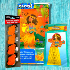 Party Table Supplies Tropical Beach Luau Birds of Paradise 3 Piece Set