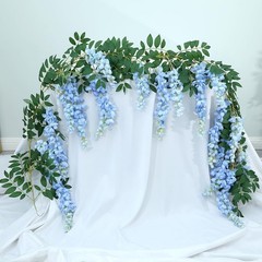 1pc/2pcs Encrypted Flower Vine Wisteria Artificial Flowers Garland,White