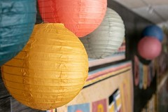 Paper Lanterns for Parties 8 Inches, Indoor Outdoor Hanging Decor, Multicolor