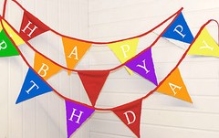 Personalised Happy birthday bunting ~ Add name & age 18th / 21st / 30th / 40th