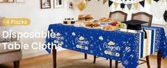 4 Pack Graduation Tablecloth Disposable, Graduation Decorations 2026, Gongrats