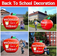 Cute Apple Inflatable Decoration: 4.9FT – Bright LED & Waterproof for Classrooms