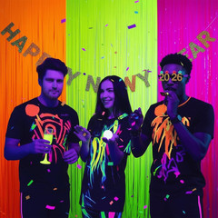 Mega-L Glow in the Dark Party Supplies, 3 Pack Neon Party Decorations 9.9 X 6.6
