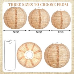 Hortsun 6pc 10″ Burlap Paper Lanterns