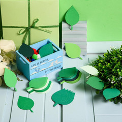 200 Pcs Paper Leaf Cutouts Assorted Green Color Leaf Cut Outs 4 Inch Paper Le…