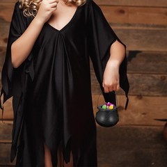 10Pcs Reusable Halloween Candy Buckets Black Witch Cauldron Candy Holders