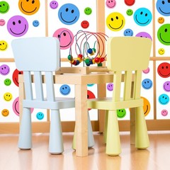 9 Sheet Smile Face Window Clings Colorful Cute Happy Face Window Decals Doubl…
