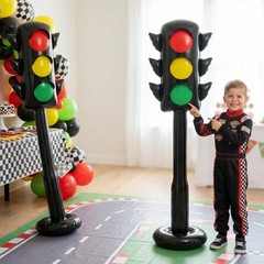2Pcs 59Inch Jumbo PVC Stop Light Balloons Inflatable Traffic Light Balloons Race
