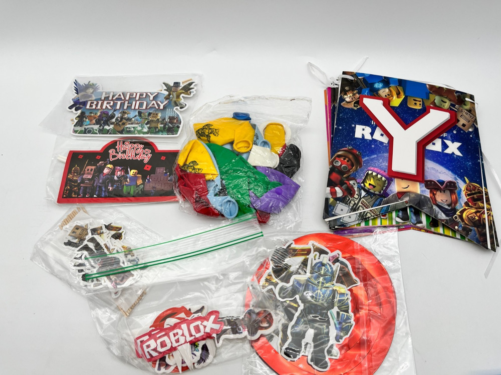 64 pieces- Roblox Birthday Decor- Banners/cake decor/hanging decor