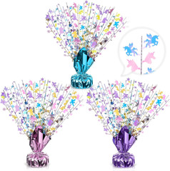 6 Pcs Unicorns Table Decorations Rainbow Metallic Gleam Foil Spray Centerpieces