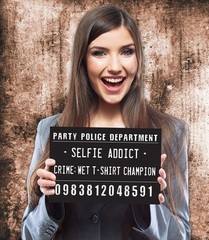 20 Funny Mugshot Signs (Black & White) – Selfie Photo Booth Prop Party Supplies
