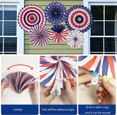 UOUYOO Patriotic decorations Party Fourth of July decor red white blue decoratio