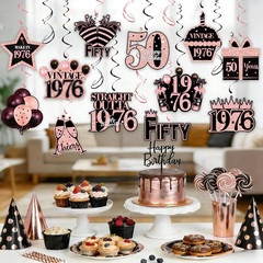 50Th Birthday Decorations Hanging Swirls – 30Pcs Happy 50Th Birthday Decor for W