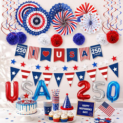 250th Anniversary Patriotic Decorations Set, 4th of July Decorations with Pap…