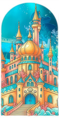 Little Mermaid Ariel Arch Cover Backdrop Birthday Party Photo Background Decor