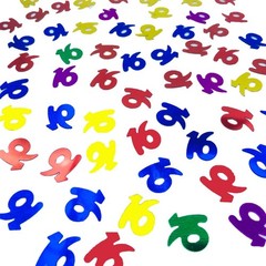 Number 16 Confetti Multicolor Birthday Anniversary Party Decoration Supplies
