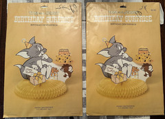2 Vintage UNUSED 1970s Tom And Jerry Cartoon Birthday Centerpiece Decorations
