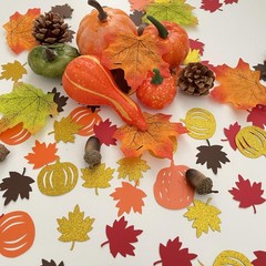 Fall Confetti 200 Pcs Glitter Maple Leaf Shape Thanksgiving Table Scatter