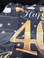 40th Birthday Party Decorations Black & Gold See Description