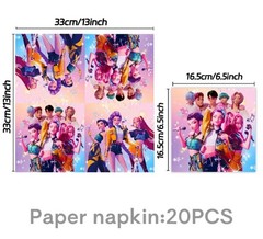 KPop Party Supplies Table Set Plates Cups Table Cover Napkins Themed Party