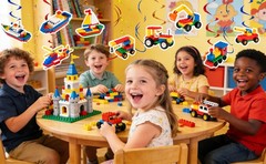 Building Block Party Decoration Lego Party Favors Building Block Hanging Swirls