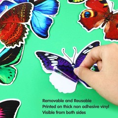Outus 40 Pieces Butterfly Anti-Collision Window Clings Spring Multicolor