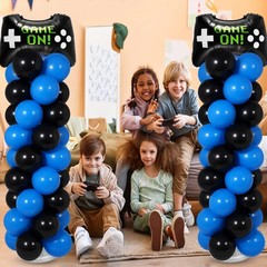 2 Set Video Game Balloon Column Stand Kit with Game Controller Foil Latex Bal…