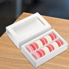 Dicunoy 30 Pack Macaron Boxes for 12, Gift Box, White Bakery