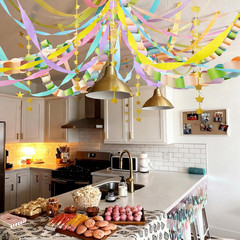 Fancy Birthday Decorations Pastel 600 Sheets Paper Chain Garland 2 Pack Gold Sta