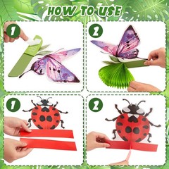 10 Pieces Bugs Party Decorations Kit Including 7 Bug Print Table Honeycomb Ce…