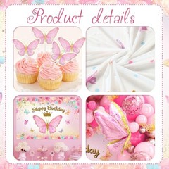 Butterfly Birthday Decoration set -Pink Birthday Decoration set for girls