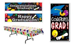 4 piece Graduation Celebration Plastic Party Sign Room Decorations