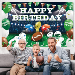It’S Game Time Football Backdrop – Game Day Happy Birthday Banner for American F