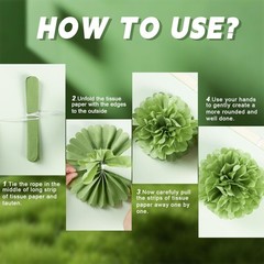 Olive Sage Green Tissue Paper Party Decorations Paper Flowers Decorations