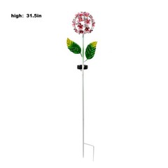 Solar Powered Hydrangea Garden Stake Light Iron Outdoor Decorative Lamp