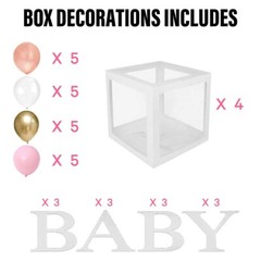 baby shower decorations for girl Kit, Balloons Box Decor with BABY letters .