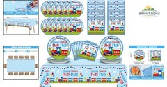 Charming Train Pattern Disposable Plates and Napkins for Birthday Parties