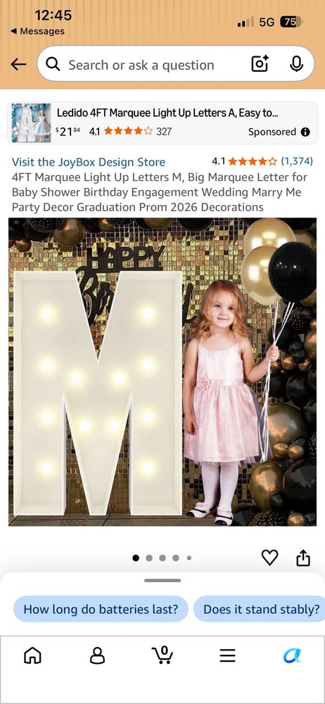 4’ Marquee Letter M. Pre Cut Kit