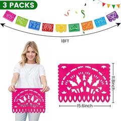 3 Packs 54 Ft Mexican Cinco De Mayo Party Decoration, Fiesta Party Decoration…