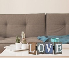 Freestanding Love Wooden Home Sign Rustic Tabletop Centerpiece for Mantel