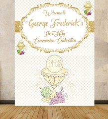 Christening Baptism Holy Communion Carousel Backdrop Scene Setter Print Graphic