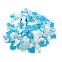 1 inch Heart Confetti 1000 Count Blue White for Baby Shower Birthday Table