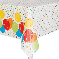 Glitzy Gold Birthday Rectangular Plastic Table Cover – 54″ x 84″ – Dazzling C…