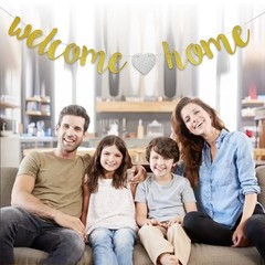 Welcome Home Banner Welcome Back Party Decorations Gold Glitter Home Party Sign